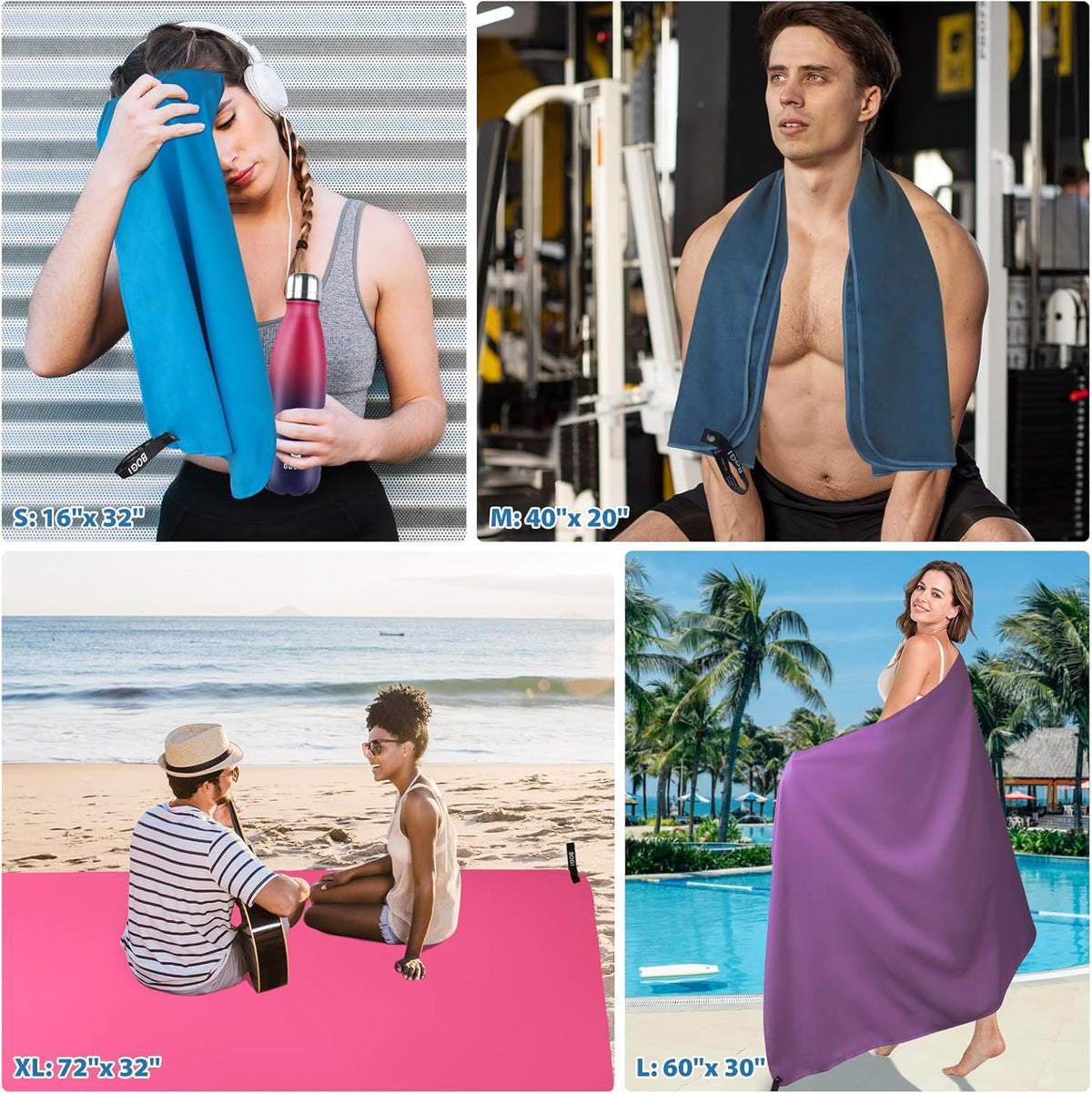 Quick Dry Microfiber Travel Towel β Ultra Absorbent, Lightweight & Compact for Gym, Camping & Beach