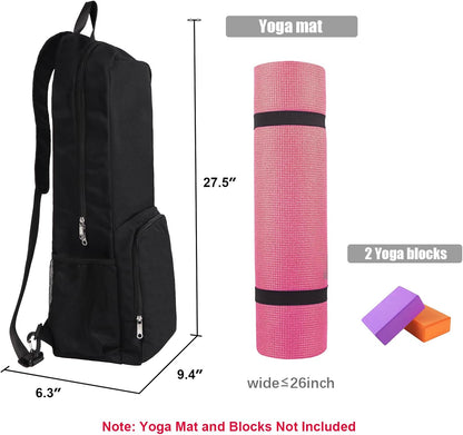 Yoga Mat Carrier Backpack – Waterproof Gym Bag with Wet Pocket & Multi Storage Compartments
