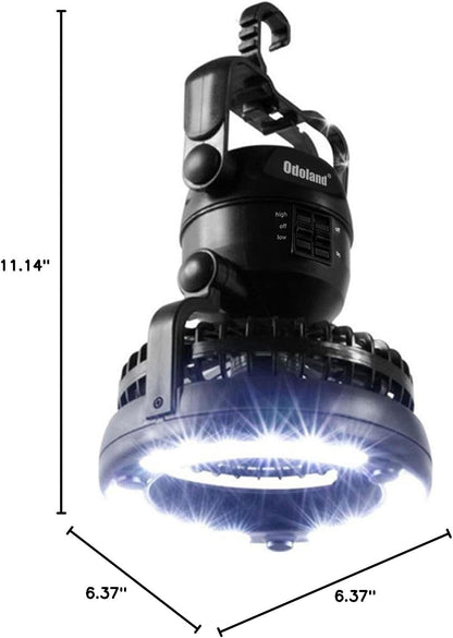 Portable Camping Lantern with Fan – LED Tent Light & Emergency Hanging Lamp for Outdoor & Survival
