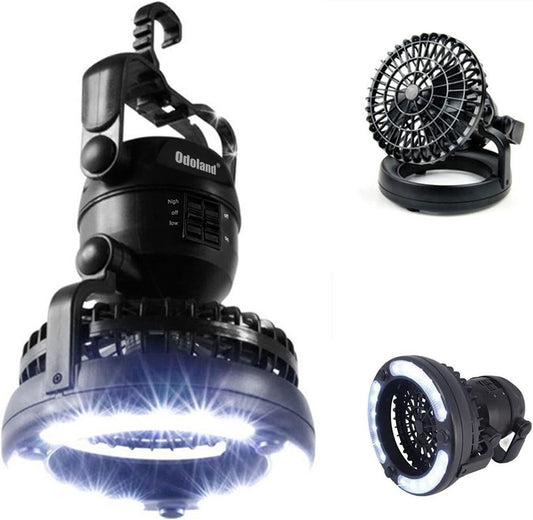 Portable Camping Lantern with Fan – LED Tent Light & Emergency Hanging Lamp for Outdoor & Survival