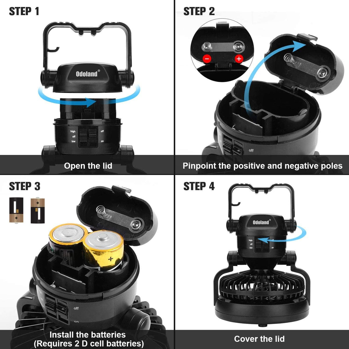 Portable Camping Lantern with Fan – LED Tent Light & Emergency Hanging Lamp for Outdoor & Survival