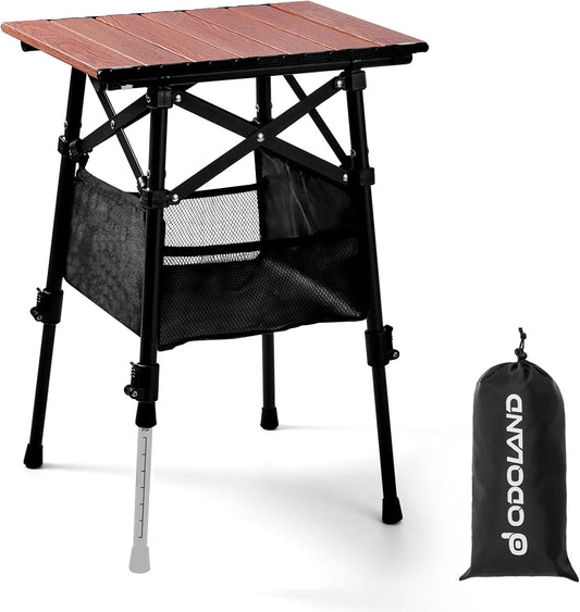 Portable Camping Table – Adjustable Height Folding Outdoor Table with Storage Bag (15.8" × 11.8")