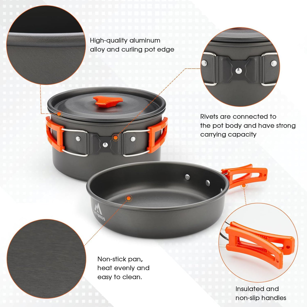 Camping Cookware Set (17pcs) – Portable Outdoor Cooking Kit with Pot, Pan, Kettle & Utensils