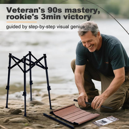 Portable Camping Table – Adjustable Height Folding Outdoor Table with Storage Bag (15.8" × 11.8")