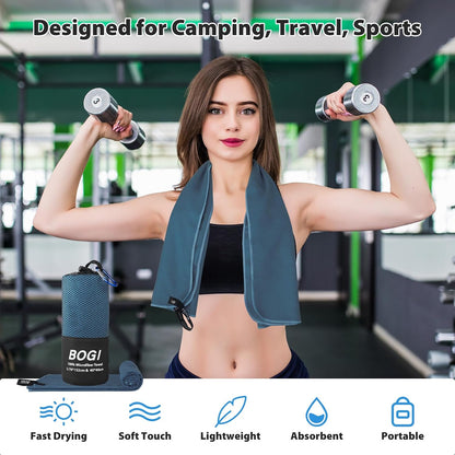 Quick Dry Microfiber Travel Towel – Ultra Absorbent, Lightweight & Compact for Gym, Camping & Beach