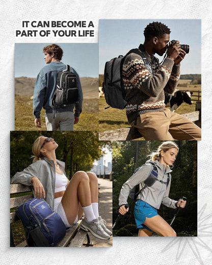 Foldable Hiking Backpack (20L) – Lightweight Waterproof Travel Daypack with Multi Pockets