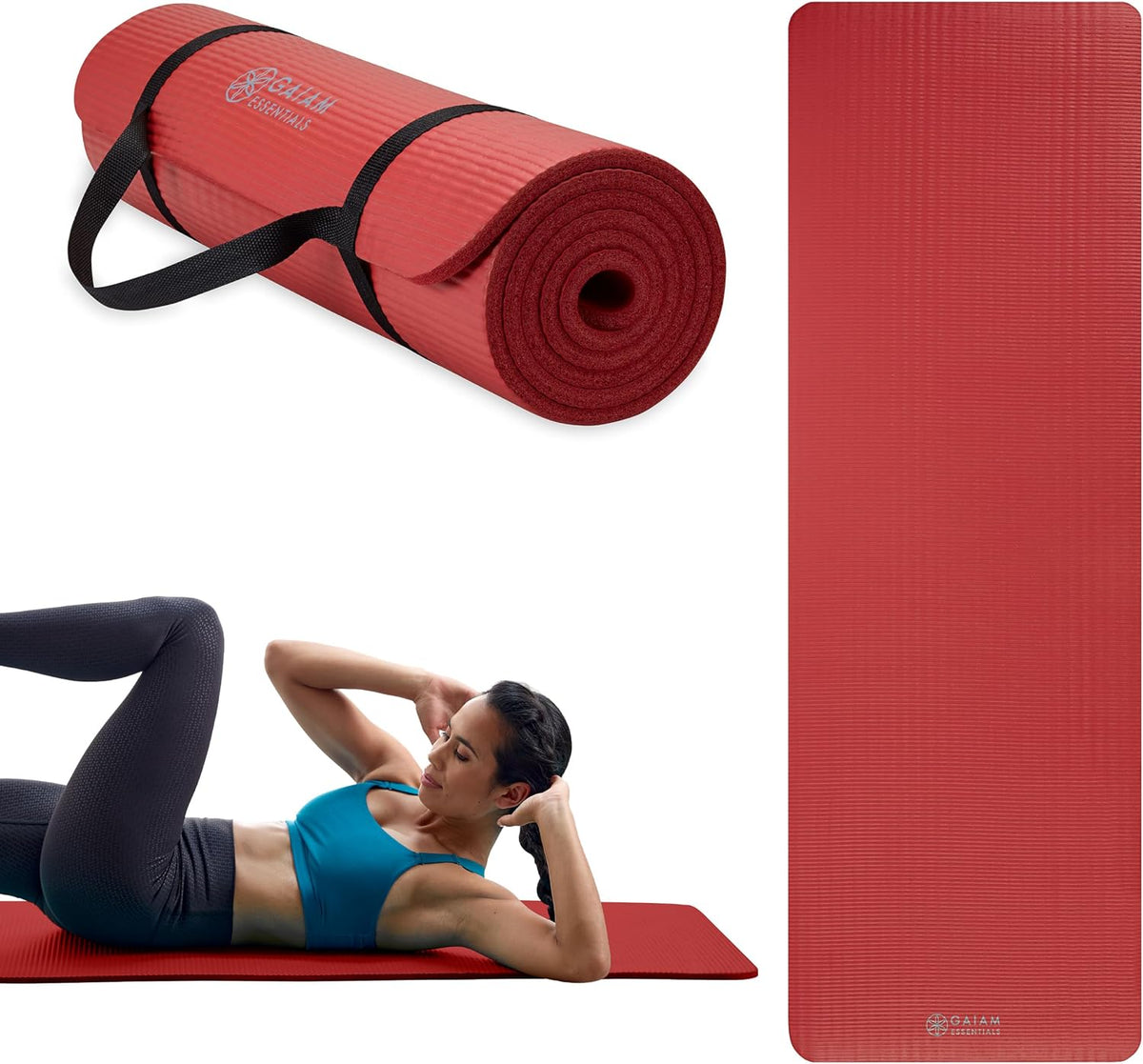 Extra Thick Yoga Mat (10mm) – Non-Slip Fitness & Exercise Mat with Carrying Strap for Home Workout
