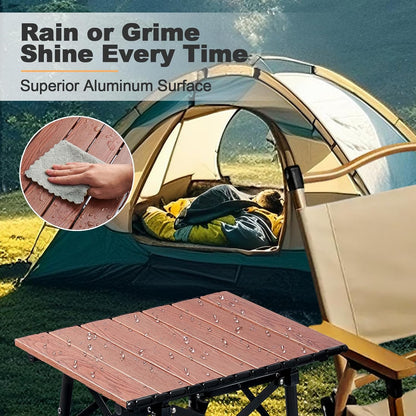 Portable Camping Table – Adjustable Height Folding Outdoor Table with Storage Bag (15.8" × 11.8")